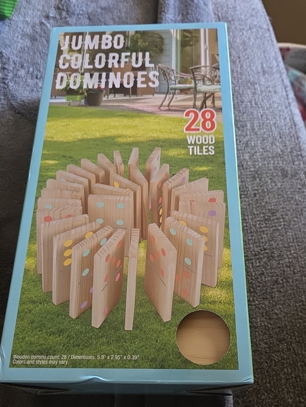 Jumbo Colorful Wooden Dominoes - Multicolor